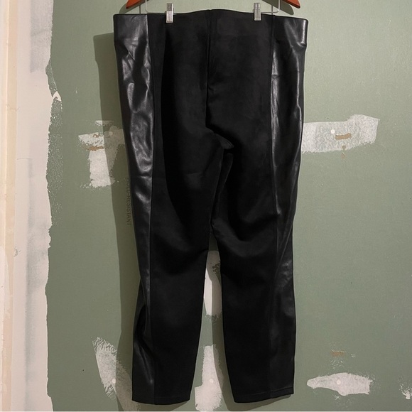 Marc New York Black Faux Suede-Leather Trim Pull On Pants Full Control Waistband - Picture 4 of 7